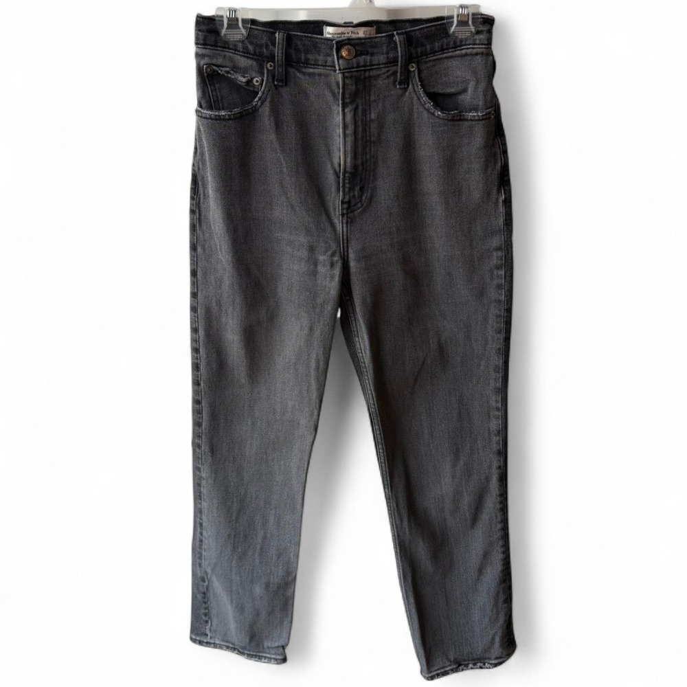 Abercrombie & Fitch The Ankle Straight Jeans Womens 4 Grey‎ Ultra High Rise